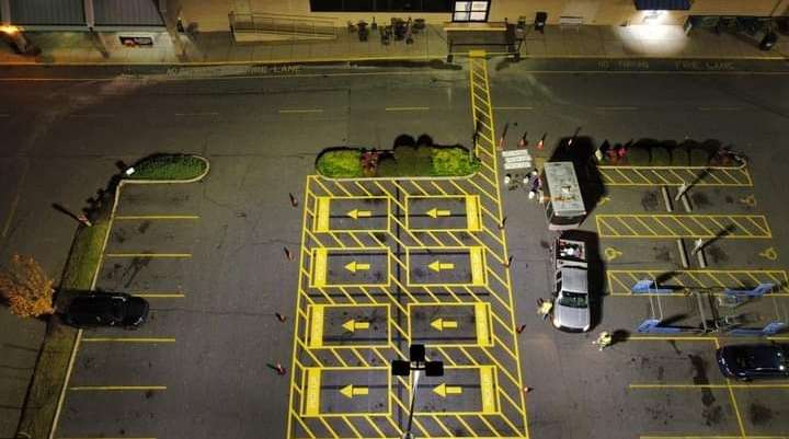 parking lot painted
