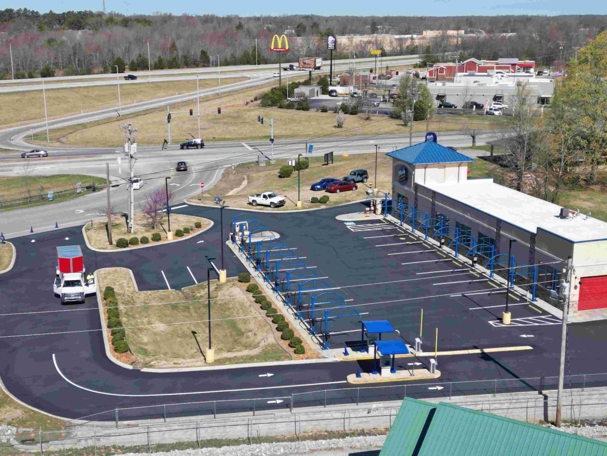 commercial parking lot striped